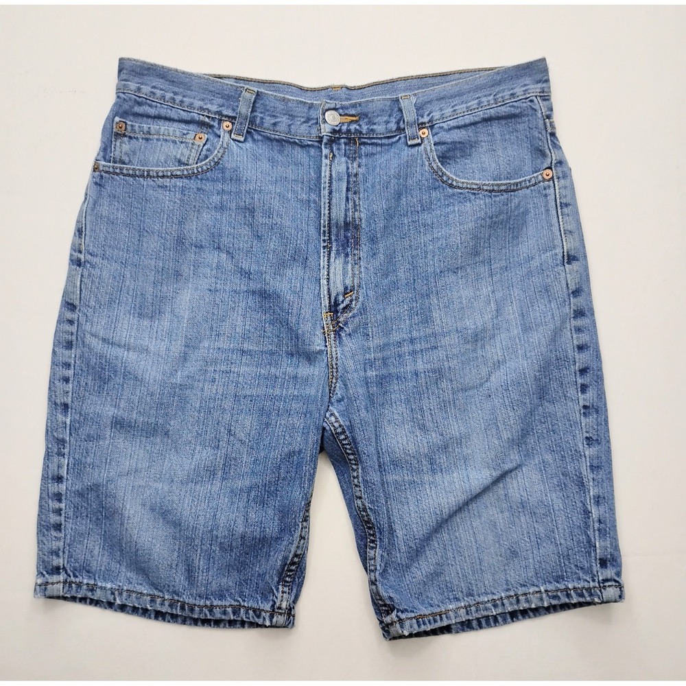 Levi's 505 Denim Shorts Mens Size 36 Blue Medium Wash Casual 10in Jorts Outdoors
